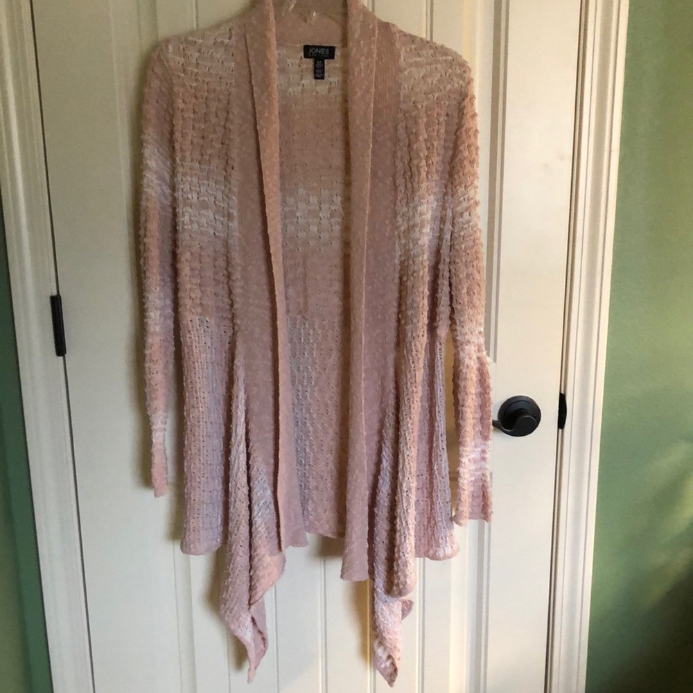Peachy pink Open-Front Sweater by Jones